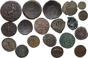 reverse: Miscellaneous from ancient world. . Multiple lot of nineteen (19) BI/AE unclassified coins