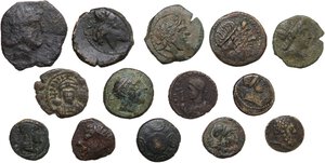 obverse: Miscellaneous from ancient world. . Multiple lot of fourteen (14) AE unclassified coins