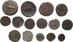 reverse: Miscellaneous from ancient world. . Multiple lot of fifteen (15) BI/AE unclassified coins