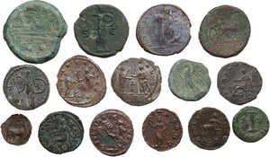 reverse: Miscellaneous from ancient world. . Multiple lot of fifteen (15) BI/AE unclassified coins