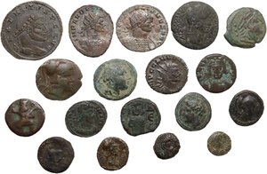 obverse: Miscellaneous from ancient world. . Multiple lot of eighteen (18) BI/AE unclassified coins