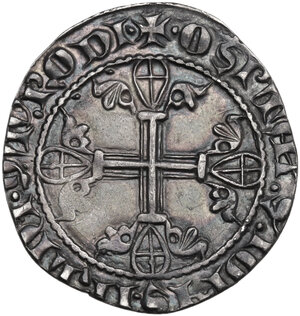reverse: Rhodes.  The order of St. John. Helion of Villeneuve (1319-1346). AR Gigliato
