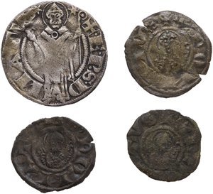 reverse: Arezzo. Lotto di quattro (4) monete: 3 denari e 1 grosso (falso)