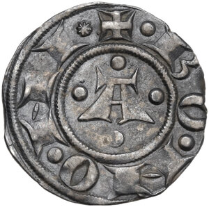 obverse: Bologna.  Repubblica a nome di Enrico VI di Svevia Imperatore (1191-1337).. Bolognino grosso con stelle, c. 1291