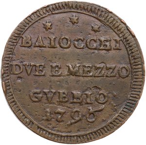 reverse: Gubbio.  Pio VI (1775-1799), Giovanni Angelo Braschi. Sampietrino da due baiocchi e mezzo 1796