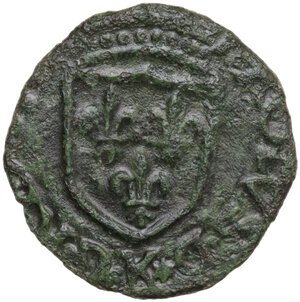 reverse: L Aquila.  Carlo VIII re di Francia (1495).. Cavallo