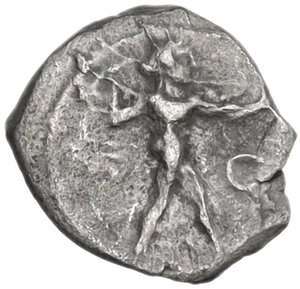obverse: Bruttium, Kaulonia. AR Obol, c. 480-388 BC