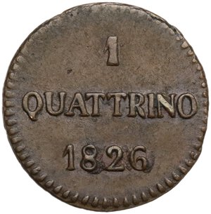 reverse: Lucca.  Carlo Ludovico di Borbone (1824-1847). Quattrino 1826