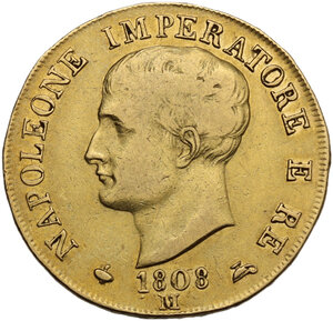 obverse: Milano.  Napoleone (1805-1814). 40 lire 1808 Milano