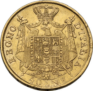 reverse: Milano.  Napoleone Bonaparte (1805-1814).. 40 lire 1814