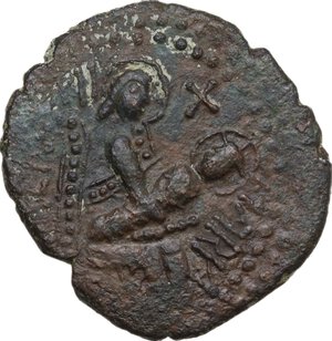 obverse: Mileto.  Ruggero I (1072-1101).. Trifollaro, 1098-1101