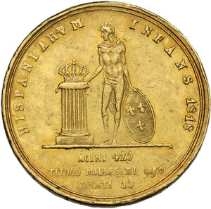reverse: Napoli.  Ferdinando I di Borbone (1816-1825). 15 ducati o quintupla 1818