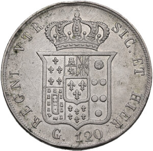 reverse: Napoli.  Ferdinando II di Borbone (1830-1859). 120 grana o piastra 1855