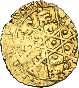obverse: Palermo.  Califfi Fatimidi, Al-Mustansir (427-487 AH/ 1036-1094 DC). Robai o 1/4 Dinar tipo stellato, zecca Siqilliya (Palermo)