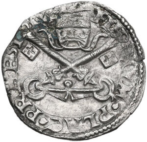 reverse: Piacenza.  Monetazione anonima attribuita ad Adriano VI (1522-1523). Grossetto da 3 soldi
