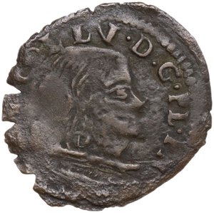 obverse: Piombino.  Niccolò Ludovisi (1634-1665). Quattrino s.d. con volto a destra