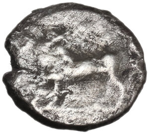 obverse: Bruttium, Laus. AR Triobol, c. 480-460 BC