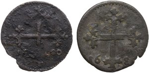 reverse: Pisa.  Cosimo III de  Medici (1670-1723). Lotto di due monete da un soldo o tre quattrini 1780 e 1781