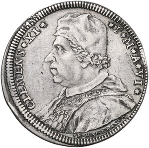 obverse: Roma.  Clemente XI (1700-1721), Giovanni Francesco Albani. Testone A. VI