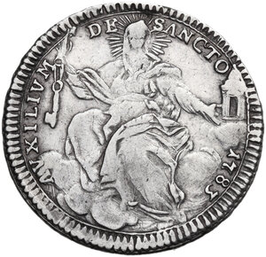 reverse: Roma.  Pio VI (1775-1799), Giovanni Angelo Braschi. Quinto di scudo o doppio giulio 1783