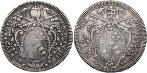 obverse: Roma.  Pio VII (1800-1823), Barnaba Chiaramonti. Lotto di due (2) scudi 1802 di conio differente