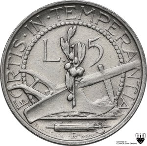 reverse: San Marino.  Seconda monetazione (1931-1938).. 5 Lire 1936