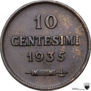 reverse: San Marino.  Seconda monetazione (1931-1938).. 10 Centesimi 1935