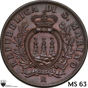 obverse: San Marino.  Seconda monetazione (1931-1938).. 10 Centesimi 1938