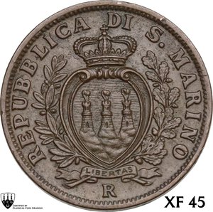 obverse: San Marino.  Seconda monetazione (1931-1938).. 5 Centesimi 1937