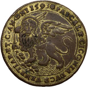 obverse: Venezia.  Pasquale Cicogna (1585-1595).. Medaglia 1593 per la fondazione della fortezza di Palmanova