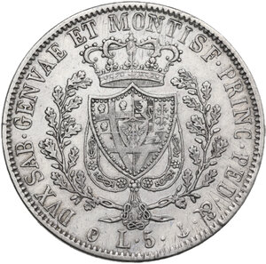 reverse: Carlo Felice (1821-1831). 5 lire 1829 genova