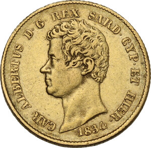 obverse: Carlo Alberto (1831-1849). 20 lire 1834 Torino
