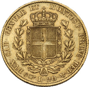 reverse: Carlo Alberto (1831-1849). 20 lire 1834 Torino