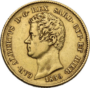 obverse: Carlo Alberto (1831-1849). 20 lire 1835 Genova