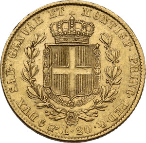 reverse: Carlo Alberto (1831-1849). 20 lire 1847 Torino