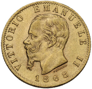 obverse: Vittorio Emanuele II (1861-1878). 20 lire 1868 Torino