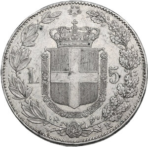 reverse: Umberto I (1878-1900). 5 lire 1879