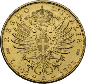 reverse: Vittorio Emanuele III (1900-1943). 100 lire 1903 FALSO/RIPRODUZIONE
