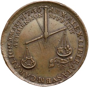 reverse: Carlo Emanuele III (1730-1773).. Medaglia per la liberazione di Alessandria, 1746