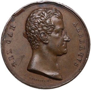 obverse: Carlo Alberto (1798-1849).. Medaglia premio 1835 destinata ai membri delle Commissioni Sanitarie per ricordare le cure prestate ai cittadini colpiti dal colera