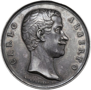 obverse: Carlo Alberto (1831-1849). Medaglia di Rappresentanza Nazionale 1849