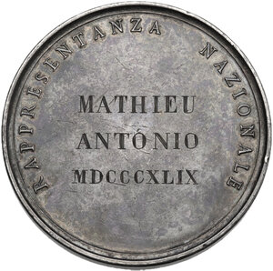 reverse: Carlo Alberto (1831-1849). Medaglia di Rappresentanza Nazionale 1849