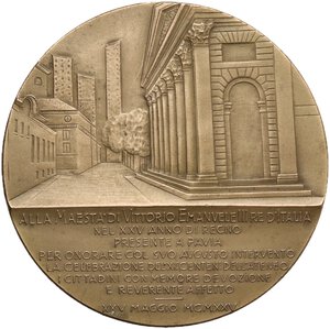 reverse: Vittorio Emanuele III (1900-1943). Medaglia 1925 per l intervento del Re in occasione del XI centenario della fondazione dell ateneo di Pavia