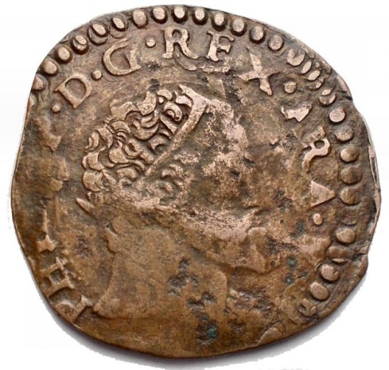 reverse: Zecche Italiane - Napoli. Filippo II. 1556-1598. Tornese 1589. Ae. Peso g 3,81. Diametro mm 27,15. qBB. R.