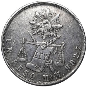 reverse: MESSICO , 1 peso argento 1872