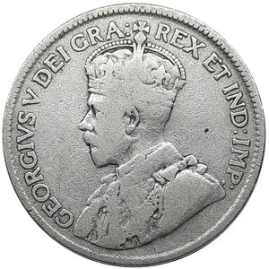 reverse: NEW FOUNDLAND, George V,  25 cents argento 1917