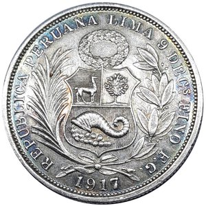 obverse: PERU , 1/2 Sol argento 1917