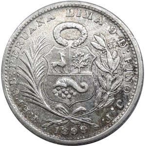 obverse: PERU , 1/5 Sol argento 1899