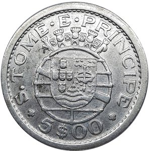 obverse: SAN TOME  & PRINCIPE , 5 escudos argento 1951