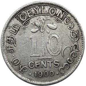 obverse: CEYLON , Victoria queen, 10 cents argento 1900